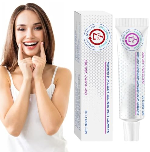 Adesivo Per Protesi,Colla per Protesi Dentali,Adesivo Termoplastico per Protesi,Adesivo per Dentiere,Colla Forte per Dentiere,per Casa,Viaggio e Uso Quotidiano,20g