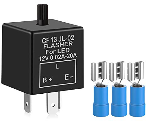 Gebildet - Automático - 12V 3 Pin LED Relé Intermitente y Ajustable de Luz - Solución para Indicador de Señal