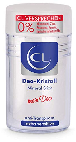 CL Deo Kristall Antitranspirant gegen starkes Schwitzen - 60 g Mineral Stick für empfindliche Haut - Deo Stick reicht für mehrere Monate - Anti Transpirant Herren & Damen - Deodorant Männer Frauen