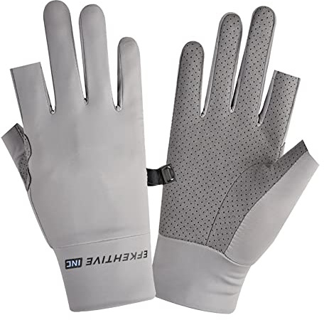 HKSICHENGKEJI Ice Silk Mesh Driving Gloves for Men Women UPF 50+ UV Protection Quick-Dry Cooling Anti-Slip Elastic Gloves for Golf Running Hiking