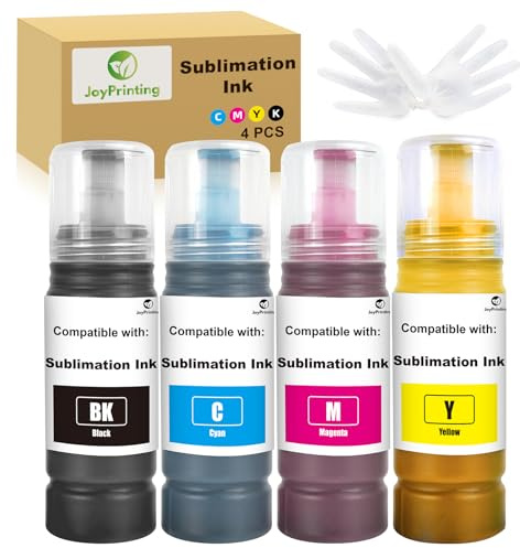 JoyPrinting Sublimation Ink Compatible for 2810 1810 2710 2714 2711 2726 2850 2820 2830 2815 2820 2856 2876 2750 2700 2870 2871 2811 2860 2861 3850 4850 4500 2650 Printer (BK/C/M/Y, 4-Pack)