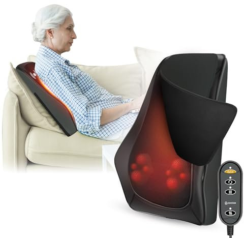 COMFIER Back Massager with Heat, Shiatsu Neck Massage Pillow for Pain Relief, Massage Pillow, Gifts for Women Men, Deep Tissue Kneading Electric Massager for Back Neck Shouler Legs