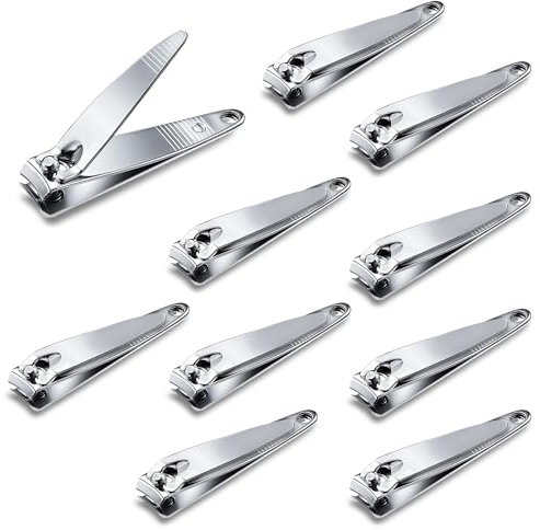 NATZERAT 10 Pcs Nail Clippers Bulk, Stainless Steel Fingernail Clippers