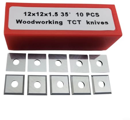 EpheyFIF 10 angoli quadrati in carburo, inserti a 4 bordi, 12 x 12 x 1,5 mm, pialla di ricambio per la lavorazione del legno, per sgrossatura, pannelli truciolari