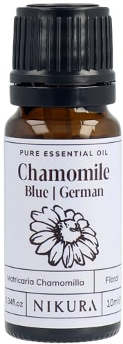 Nikura Blue Chamomile Essential Oil - 10ml | German Chamomile | Perfect for Aromatherapy, Diffusers, Humidifier, Bath | Great for Self Care, Stress Relief, Improving Sleep | Vegan & UK Made