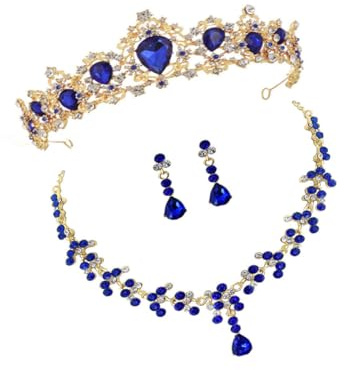 FOMIYES Collar Con Adornos De Gemas De Imitación Conjunto De Joyas Elegante Para Mujer Accesorios Para Vestidos De Novia Para Photocall De Boda Joyería Con Diseño De Tiara Para Mujer