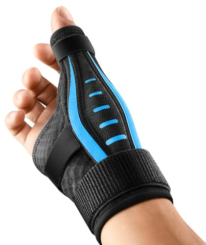 FULDAY Daumenbandage Rechts und Links Hand, Ergonomische Daumensattelgelenk Bandage, Atmungsaktive Daumenschiene, Daumenorthese bei Arthrose, Sehnenscheidenentzündung, Schnappdaumen(M blau)