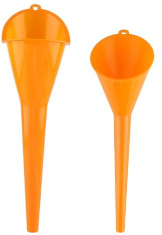Lot de 2 entonnoirs de remplissage universels en plastique flexible à angle droit avec bec amovible et entonnoir long (orange-2)