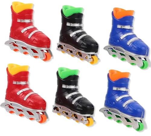 EAVUYIS Set di 6 Mini Skateboard da Dita,Fingerboard Professionali in Plastica Dura con Carrelli in Lega I Gadget Compleanno Bambini 3+ Anni Regalini Fine Festa