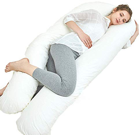 Iyan Soft Furnishing Large Deluxe 9 ft big C-U shape - Full Body Pregnancy Pillow & Maternity - Back support - comfort pillow Disability/Fibromyalgia Aid Pillow only