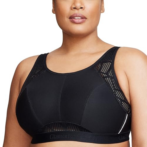 Glamorise No-Sweat Mesh Sports Bra Wirefree #1068 Reggiseno Sportivo, Nero, 8F Donna