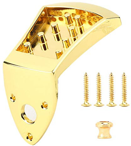 Mandoline Saitenhalter Steg Mandoline Saitenhalter mit Schrauben Zinklegierung Gold Dreieckige Mandoline für 8 Saitige Mandoline Gitarre Musikinstrument