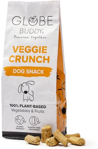 Globe Buddy Veggie Crunch | Vegane Hundeleckerlis aus Gemüse & Früchten | Die nachhaltige Wahl | Getreidefrei | Ohne künstliche Zusätze | 200 g