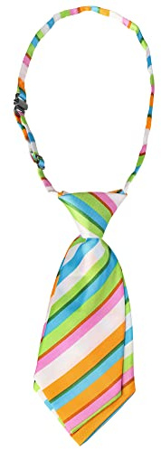 Elerevyo Cute Uniform Tie, Pretied Knot, Colorful Striped Short Ties for Women School Casual One Size Colorful