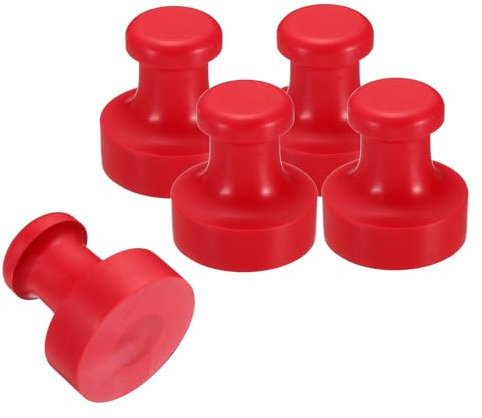 PATIKIL 50mm Stempelgummi mit rundem Griff, 5er-Pack Gummiknöpfe Stempelhalter für Stempelherstellung DIY Basteln Scrapbooking, Rot