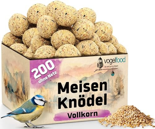 Samore 200 Stück (a 90g = 18 kg) Vollkorn-Meisenknödel ohne Netz Vogelfutter Wildvogelfutter Meisenkugel Ganzjahresfutter Fettfutter