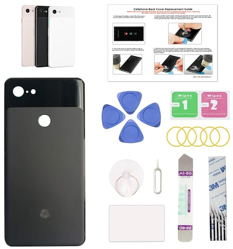 GREEN FUSION Compatible with Pixel 3 XL Back Cover Replacement, Pixel 3 XL Back Housing Door for All Carriers, includes Repair Tools & Instruction, Black