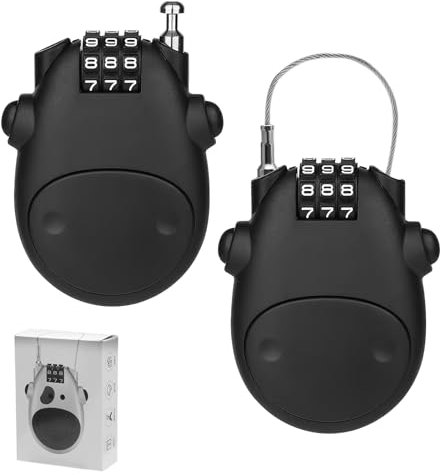 TNSLAND 2 Pcs Kabelschloss Zahlenschloss 75cm Wasserdichtes Rollerschloss Seilschloss Helmschloss Motorrad Scooter Schloss mit Zahlencode Drahtschloss Rollerschlosss Scooter Fahrradschloss Klein