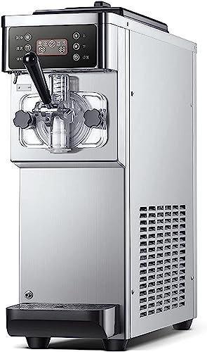 Macchina per gelato commerciale, gelatiera in acciaio inox da 12-16 l/h, gelatiera soft da 1200 W con display a LED e pulizia automatica, per ristoranti, pasticcerie, caffetterie, negozi di tè al la