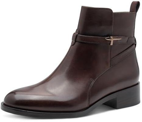 Tamaris Bottines plates pour femme 1-25321-43 en acajou Taille 39 EU, Acajou, 39 EU