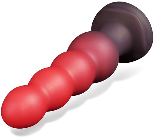 7.5 Large Anal Beads Dildo Anal Trainer Dilator, Soft Silicone Anal Dildo Anal Probe with Strong Suction Cup, Knot Ribbed Dildo Thick Butt Plug Anal Sex Toys for Women Men Couples