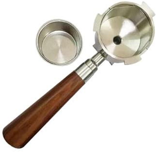 51mm Portafilter 3 Ears Double Spout,Compatible for Delonghi, Dedica EC680/EC685/EC820/EC850/EC860,Espresso Portafilter 51mm(Red Rosewood Handle)