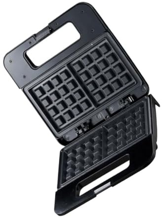 TOYZFRIENDY Sandwichera Eléctrica Mini con Doble Placa Antiadherente Horno Tostador Multifunción para Desayuno Máquina para Gofres Sándwich y Bistec Color Negro con Control Automático de