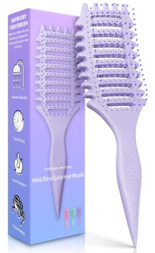 Cepillo Pelo Rizado, Cepillo Pelo Antitirones, Peine Pelo Rizado, Reduce Los Tirones Separación de Los Rizos para Rizos Definidos y Modernos, Ideal para Cabello