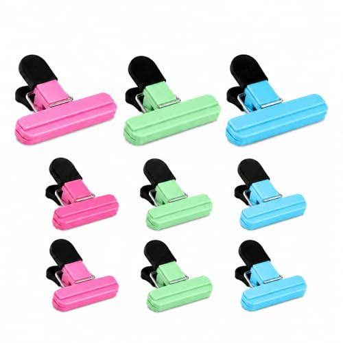 9 Pcs Pince Sachet Alimentaire, Clips de Fermeture Sachet Alimentaire | Clips pour Sacs de Congélation, Snack, Cuisine, Bureau, Maison