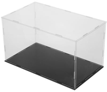 Boîte de Présentation Anti-poussière pour Voiture Miniature en Acrylique | Vitrine Transparente, Base Noire, Design Entièrement Fermé, pour Collection et Bureau