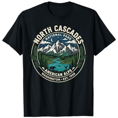 North Cascades National Park American Alps Badge Art Vintage T-Shirt