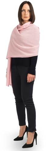 Dalle Piane Cashmere Damstola 100% Kashmir - Brudsjal och Kvällssjal - Made in Italy - 60 x 205 cm - Rosa