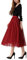 DEBAIJIA Damen Chiffon Maxirock Sommer Blumendruck 3 Tragevarianten Damen Elegant Lange Röcke Kleid Hohe Taille, Einfarbig: Dunkelrot, Einheitsgröße