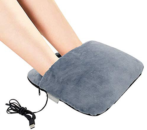 Electric Foot Warmers for Cold feet,Foot Massager,USB Feet Warmers with Heated and Vibration Function,3 Settings 45 Minutes Auto-Off,Under Desk Foot Warmer for Women and Men