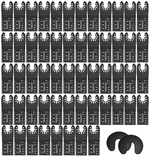 52Stk Multitool sägeblätter kit, Multifunktionswerkzeug Zubehör Oszillierendes Zubehör Set Schnellspanner für Fe-in Multi-master Multitool Markita Ein-hell