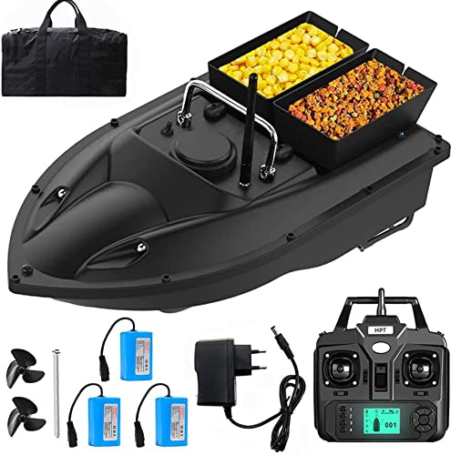 KFJZGZZ Barco Cebador de Pesca Con Control Remoto GPS, Inteligente, Carpfishing Impermeable Con 2 Contenedores de Cebo y Batería de 12000mAh, Uso de 5-6 Horas