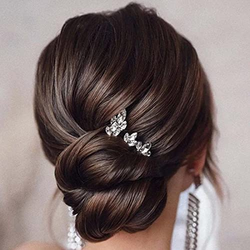Prosy - Forcine per capelli da sposa, con cristalli dorati e strass, accessori per capelli da sposa, per donne e ragazze (confezione da 5)