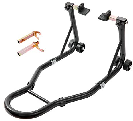 VEVOR Motorcycle Rear Wheel Stand, with U + L Fork Swingarm Spool, 390 kg Capacity Heavy Duty Rear Wheel Stand Motorcycle Lift Jack Stand, for Suzuki Yamaha Honda Kawasaki, Black