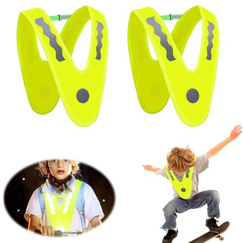 TECHEEL Gilet di sicurezza per bambini, 2 pezzi, gilet di sicurezza per bambini, a forma di V, per bambini, 3-6 anni, per la sicurezza dei bambini, lavabile