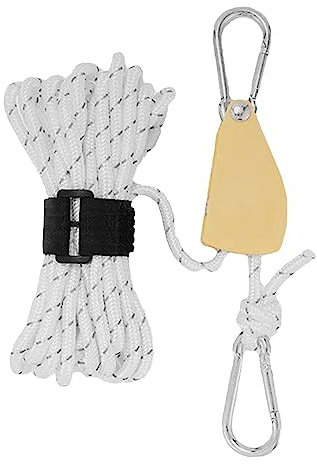 Luckxing Outdoor-Kletterseil Durchmesser 6mm Statisches Kletterseil Im Freien, Hochfestes Sicherheitsseil Geflochtenes Nylonseil, Rettungsseil Feuerrettungs-Fallschirm-Seil Mit 2 Karabinern, Länge 5m