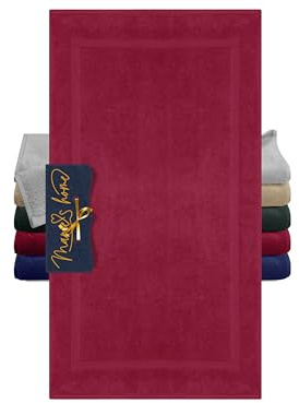 Marie´s Home lyxig badrumsmatta XL matta för stora badrum eller hall 1612,2351, 1 styck – 60 x 110 cm, bordeaux