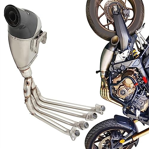 ZIAYI Systèmes Complets Moto Échappement en Fiber De Carbone Évasion sans Lacet Avant Lien Tuyau Silencieux pour H&Onda CB650R CBR650R 2019-2023 2020 2021 2022