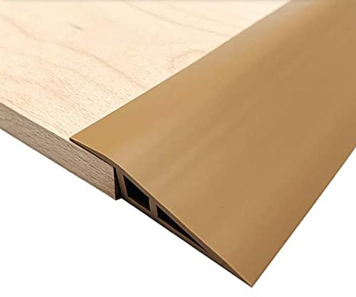 PVC Schwellenrampe,Selbstklebende,Boden Übergangsleiste,Schwelle Reduzierstück,Abschluss Übergangsprofil höhenausgleich,Abdeckleisten, Übergangsschiene,Teppichkantenleiste (Braun, 1meter × 2cm)
