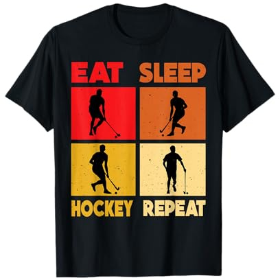 Eat Sleep Field Hockey Repeat Gifts for Men Kids Boys Hockey T-Shirt