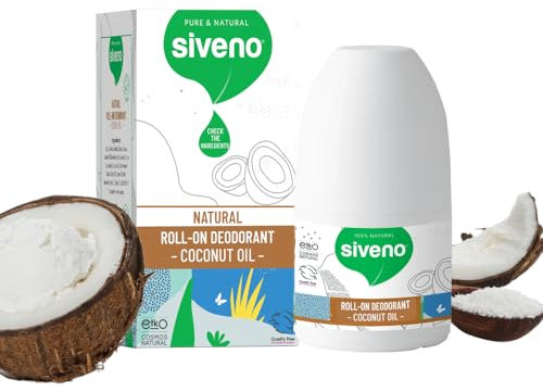 Siveno 100% Natürliches Anti-Schweiß Deodorant für Männer, Herbal Stain-Free Stick Man Roll-On - 50ml, kein Aluminium, kein Paraben, kein SLS, recyclebare Verpackung, umweltfreundlich, Gre | Kokosnuss