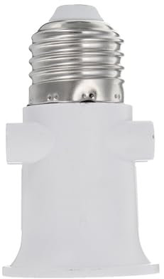 Okaywork Portalampada - Adattatore presa E27, base presa LED, portalampada, conversione in presa di corrente e presa E27, Portalampada con interruttore Convertitore lampadina. (bianco)