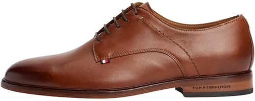 Tommy Hilfiger Chaussures Derby Homme Thunit en Cuir, Marron (Winter Cognac), 42