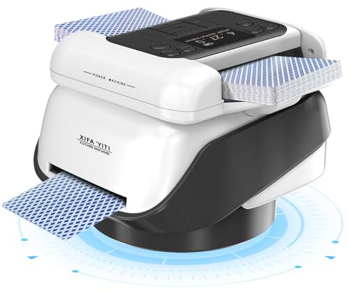 Mescolatore e Distributore Automatico di Carte 2 in 1, Distributore Carte da Gioco Automatico, Rotazione 360° per 1–8 Giocatori, Mischia Carte Ricaricabile e Silenzioso per Poker, UNO e Texas Hold'em