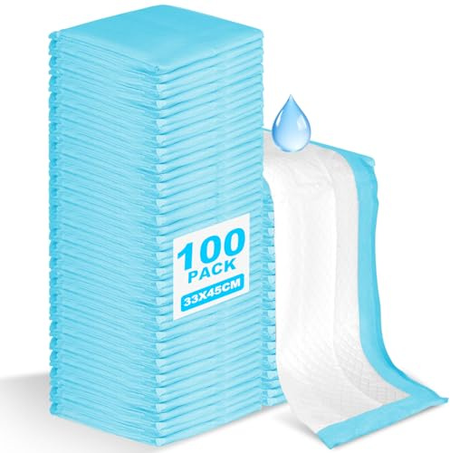 CIOXSOIO Lot de 100 Alese Jetable Bebe, 33 × 45cm Matelas à Langer Bébé Respirantes, Tapis de Change Ultra Doux Anti-Fuite Absorption Imperméables, pour Table à Langer et Lit Bébé