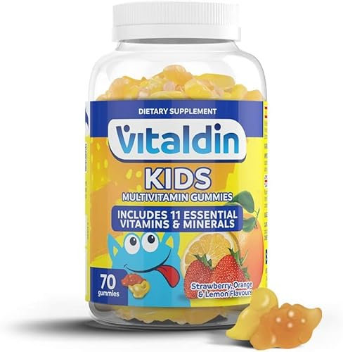 VITALDIN Multivitaminico Kids Gummies – Integratore con 11 Vitamine e Minerali – 70 Caramelle Gommose, gusto Frutti Assortiti